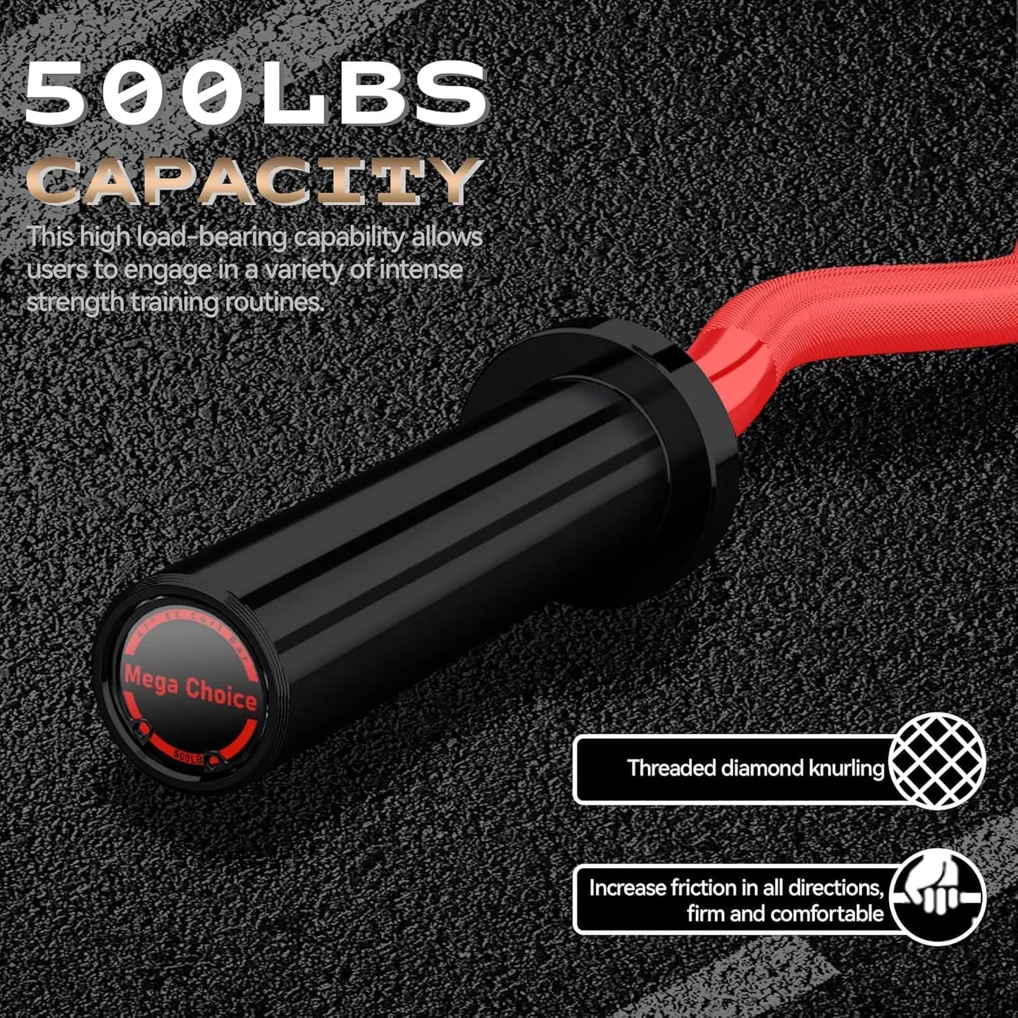 Barbell Bar for Weightlifting. - 4FT Short (500LB) 47" EZ Curl Bar.