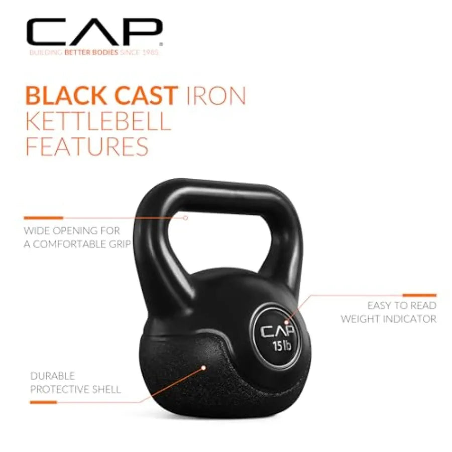 45 LB Cement Kettlebell Set 10 lb 15 lb 20 lb
