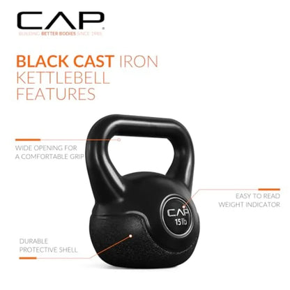45 LB Cement Kettlebell Set 10 lb 15 lb 20 lb