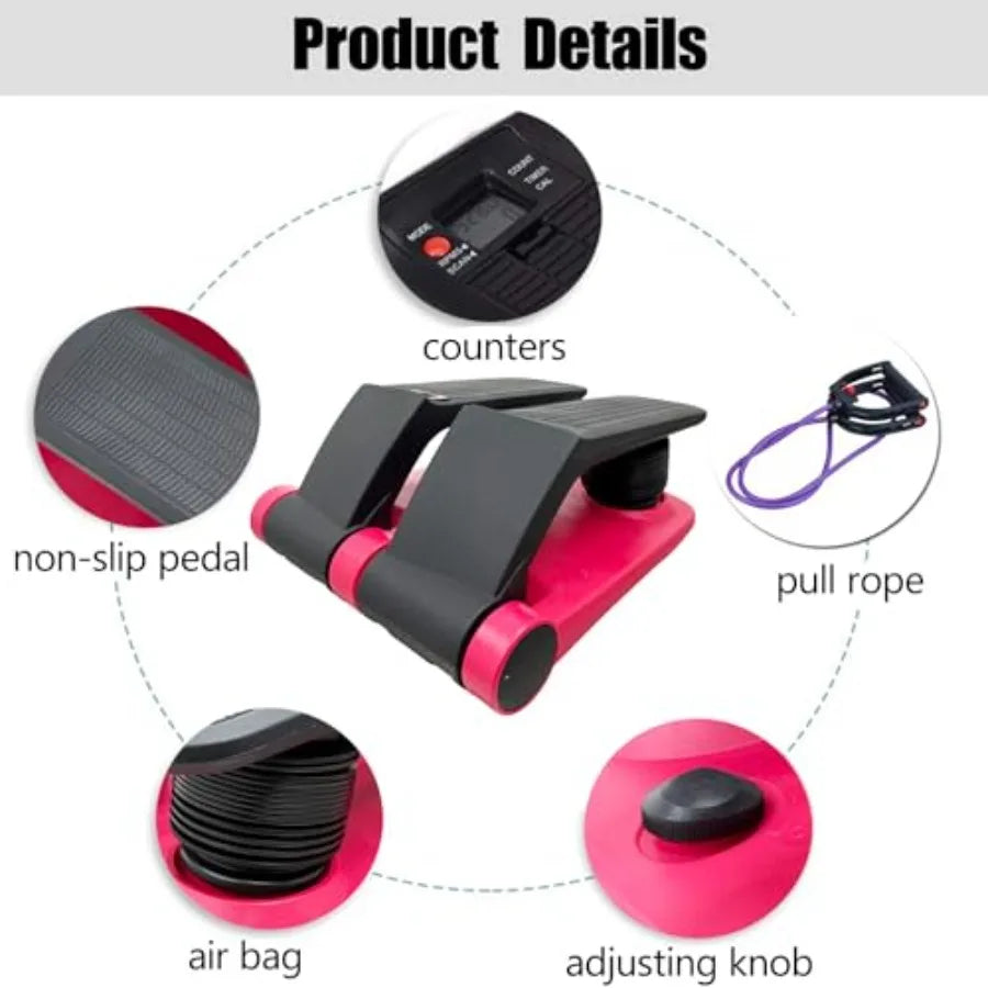 Multifunction Portable Stair Stepper with Pull Cord.