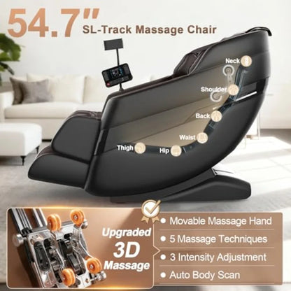Zero Gravity Shiatsu Massage Chair Recliner with AI Control Body Scan.