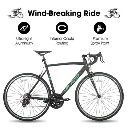 Aluminum Road Bike,Shimano 14 Speeds, 53/57cm Frame,