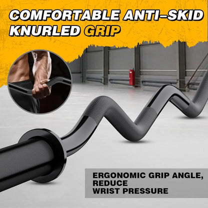 47" Curl Bar for Home Gym, Weight Lifting.