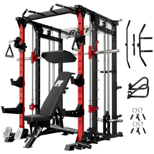 All-in-One Squat Rack with LAT-Pull Down Cable Crossover System.