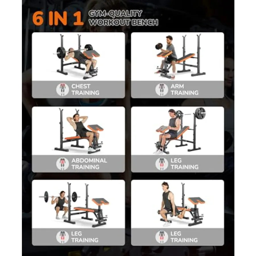 Multi-Function 6 in 1 Weight Bench Set.