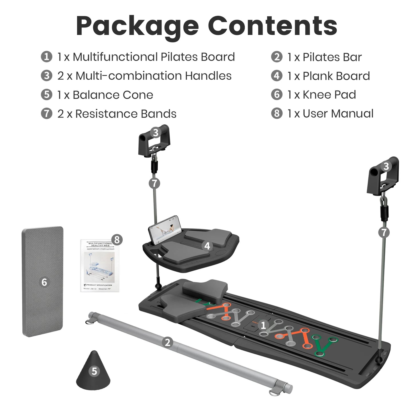 7-in-1 Portable Pilates Board.
