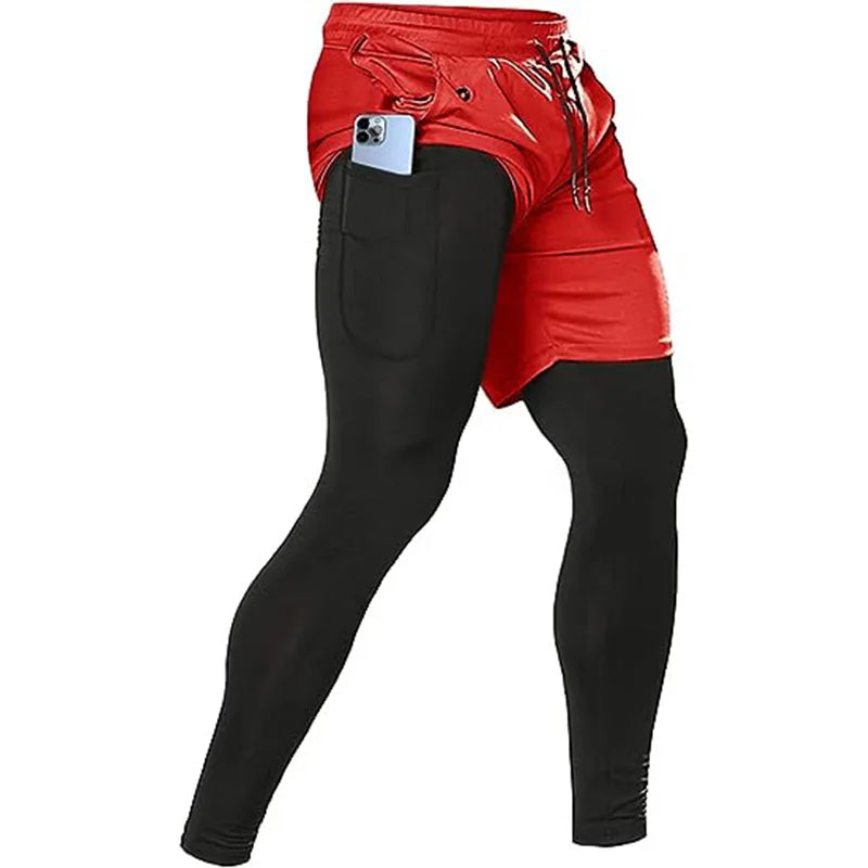Men's Sport Pants 2 in1 Training Sportswear.