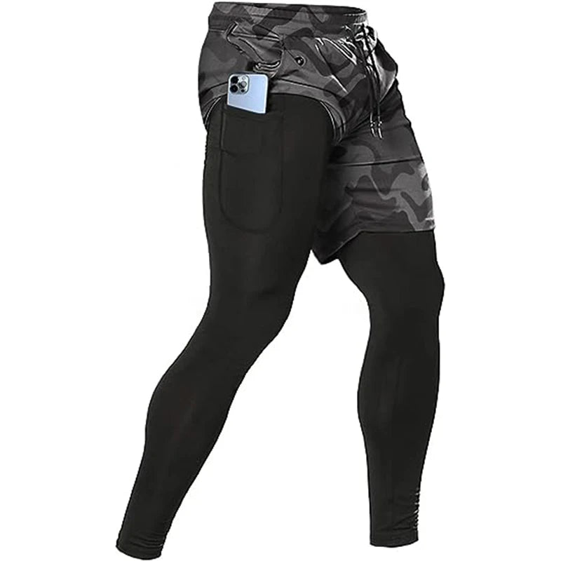 Men's Sport Pants 2 in1 Training Sportswear.