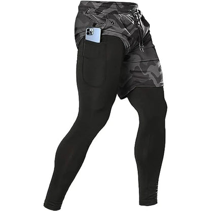 Men's Sport Pants 2 in1 Training Sportswear.