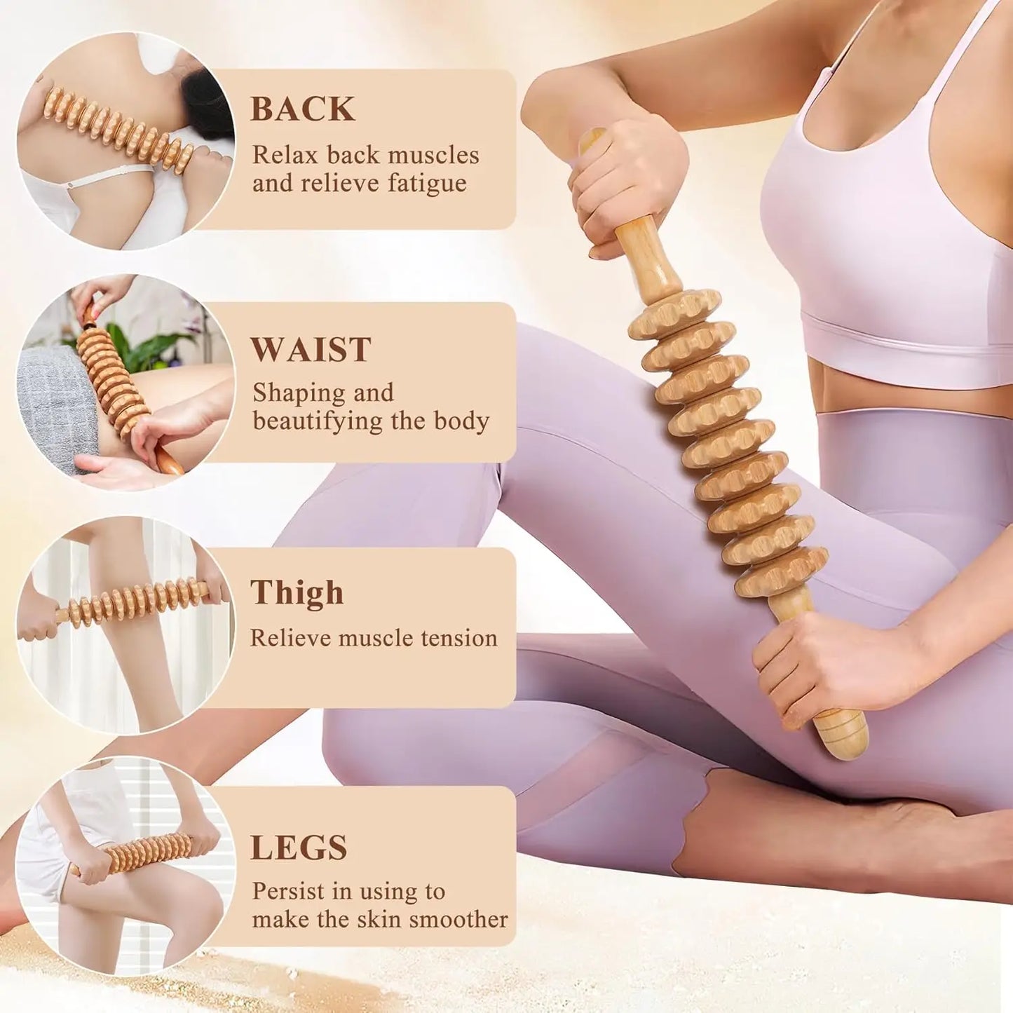 7-in-1 Wood Massage Tool for Lymphatic Drainage.