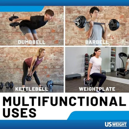 Durable Steel Barbell Curl Bar with Multiple Use Options.