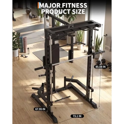 Smith Machine with Bench Heavy Duty Power Cage Squat Rack.