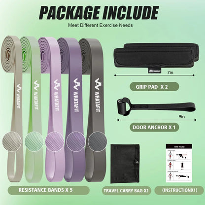 Resistance Bands Set with Handles and Door Anchor for Home Fitness.