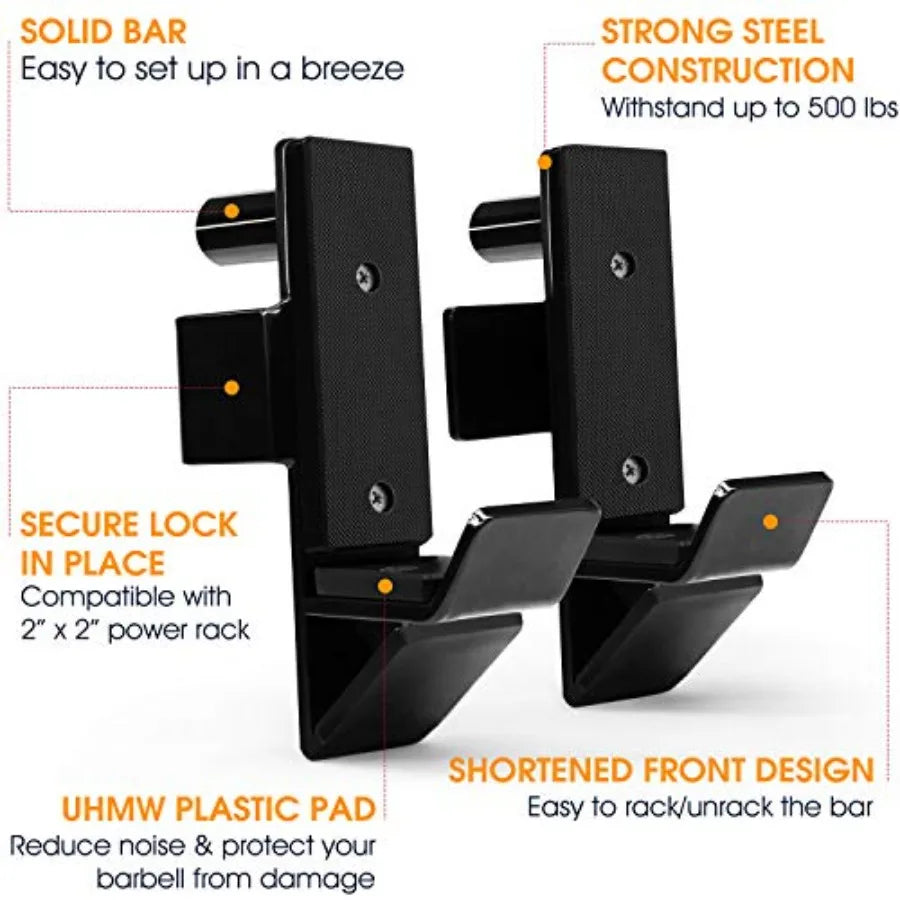 Power Rack J-Hooks Attachments Heavy Duty Barbell Holders.