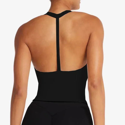 halter fitness wear Yoga vest with chest pad.