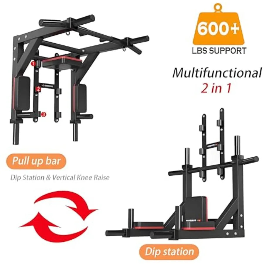 Wall Mounted Pull Up Bar Chin Up Bar Dip Station