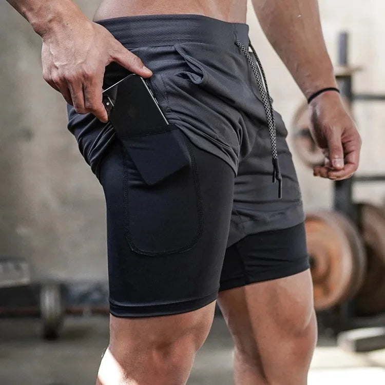 Camo Running Shorts 2 In 1 Quick Dry