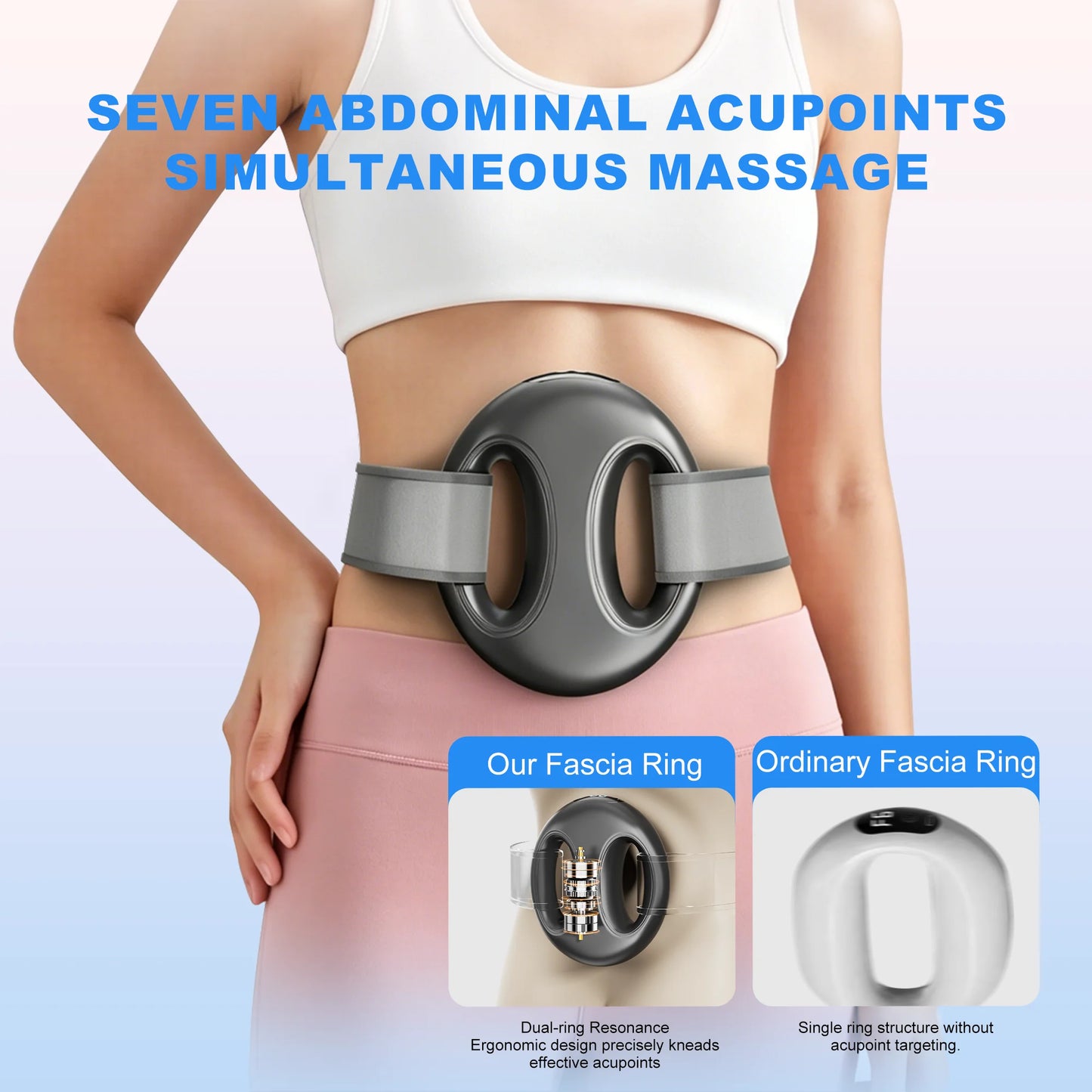 LEERCON Vibration Abdominal Massager Cordless Body Shaping 6 Levels 3 Modes for Waist Belly Leg Muscle Relaxation Fat Burning Massager