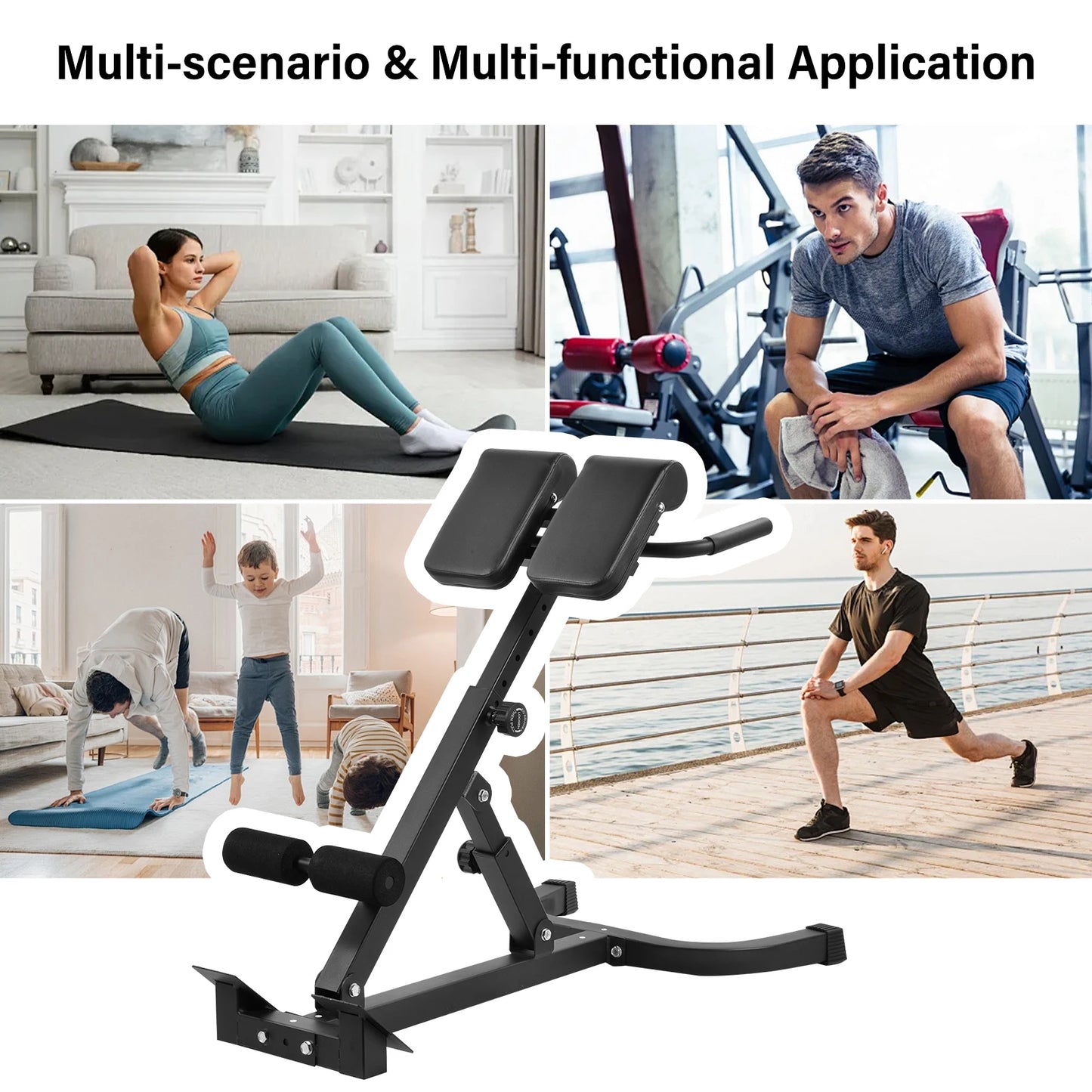 Folding Roman Chair Bench, Strength Training.