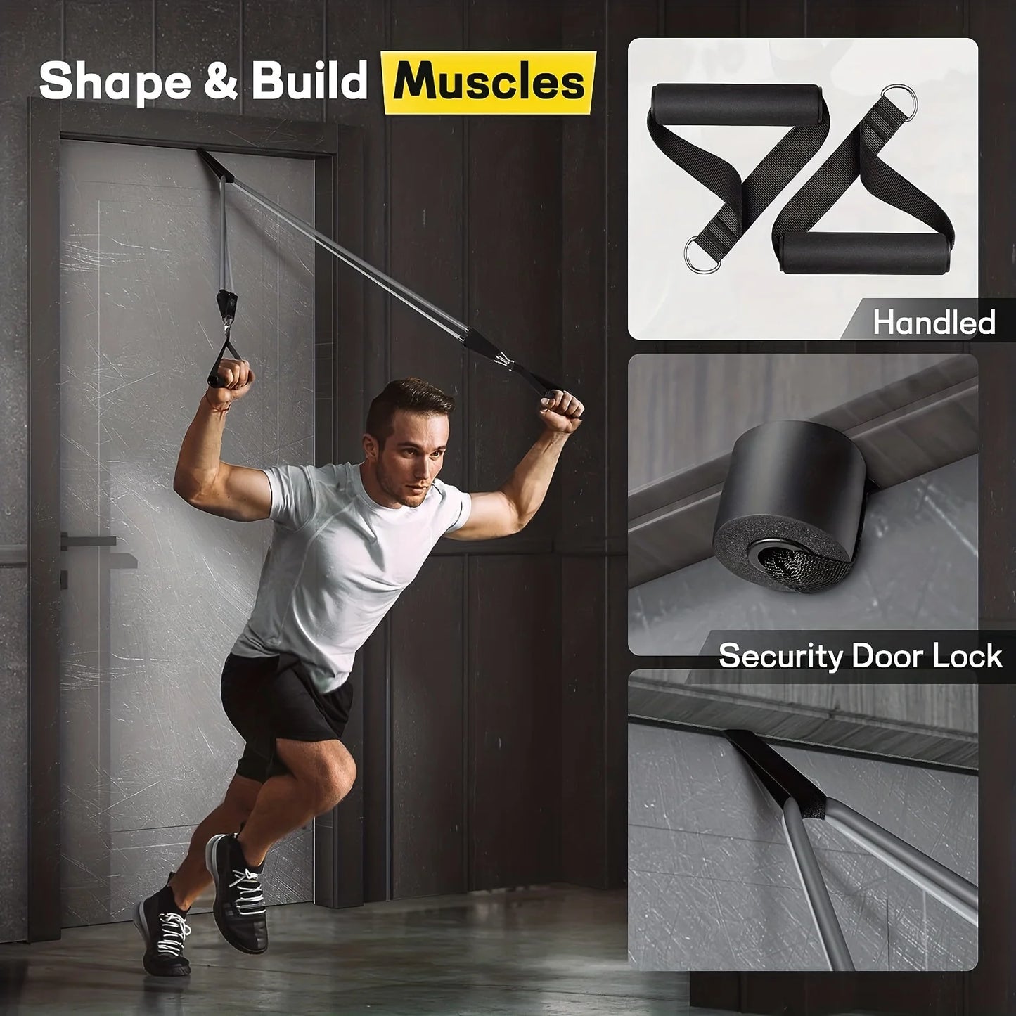 Exercise Bands With Door Anchor, Handles, Carry Bag,
