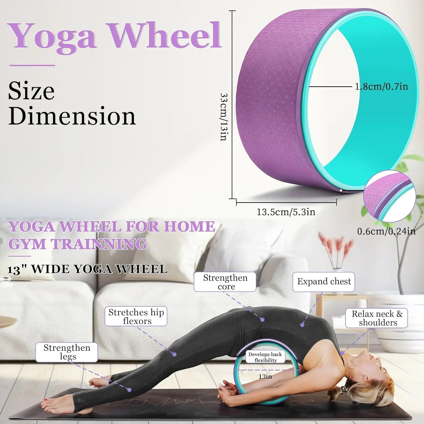 Complete Yoga Wheel Set with Blocks and Ball.