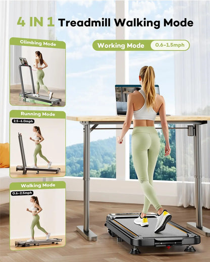 Foldable Treadmill with 12% Incline,3.5HP Low Noise.