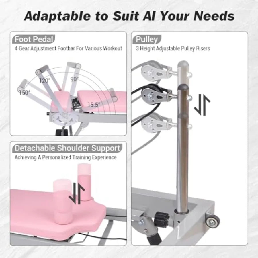 Foldable Pilates Reformer with Jump Board.
