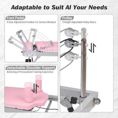 Foldable Pilates Reformer with Jump Board.
