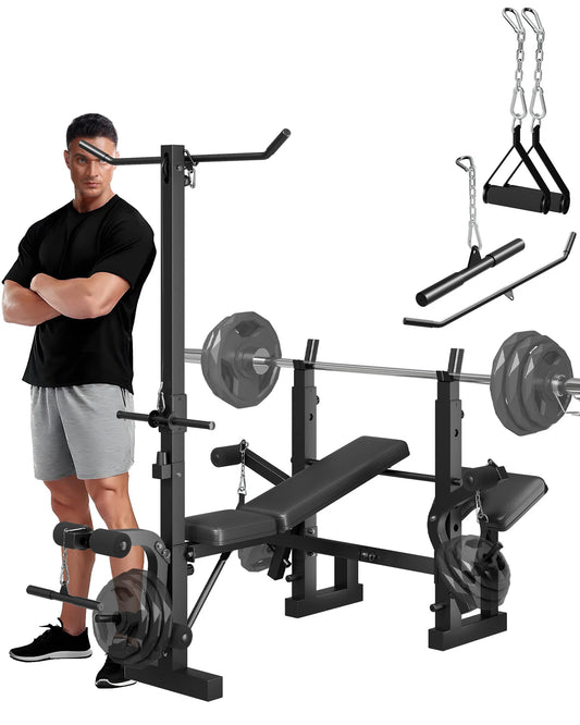 Adjustable 4-in-1 Weight Bench Set with Leg Developer.