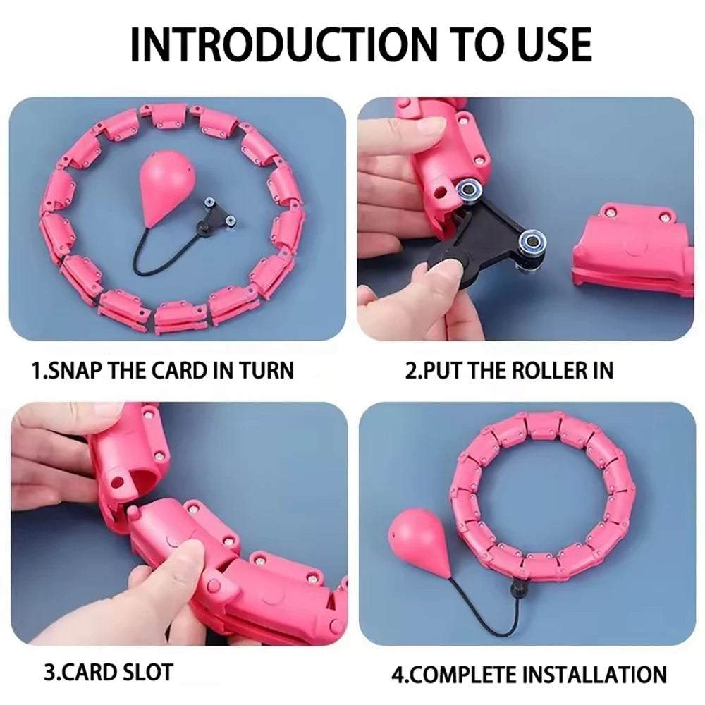 Weighted Fitness Circle Hoops. 2 in 1 Adjustable with Detachable Knots