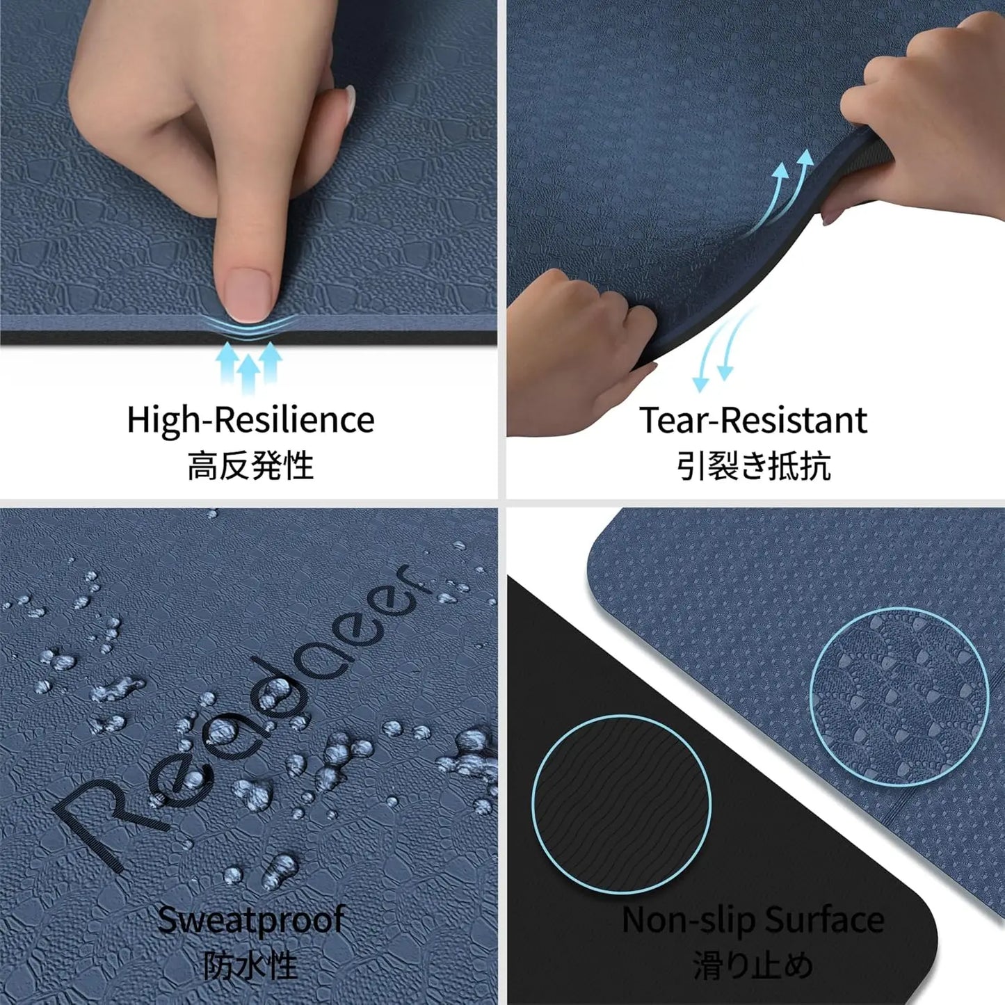 Foldable Travel Yoga Mat 6mm Thick with Carrying Bag,