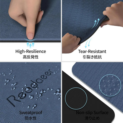 Foldable Travel Yoga Mat 6mm Thick with Carrying Bag,