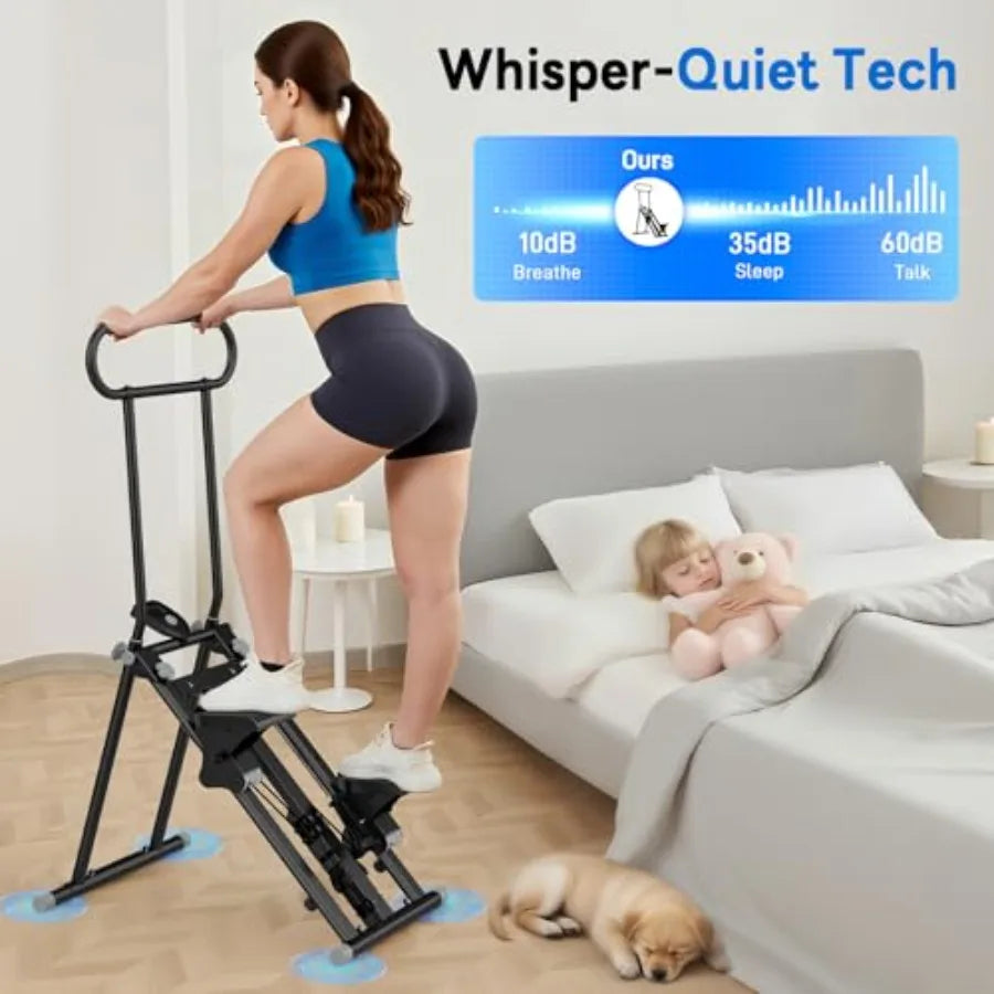 Foldable Stair Stepper with 6-Level Adjustable Resistance.