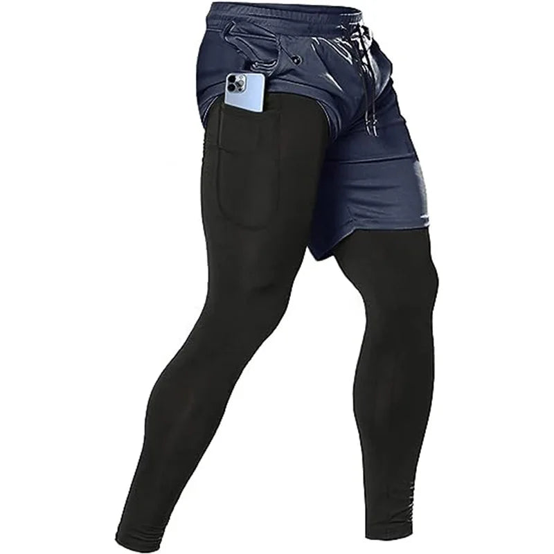 Men's Sport Pants 2 in1 Training Sportswear.
