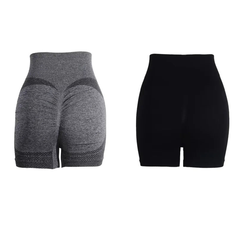 Women's New Fitness High Waist Push Up Gym Shorts .