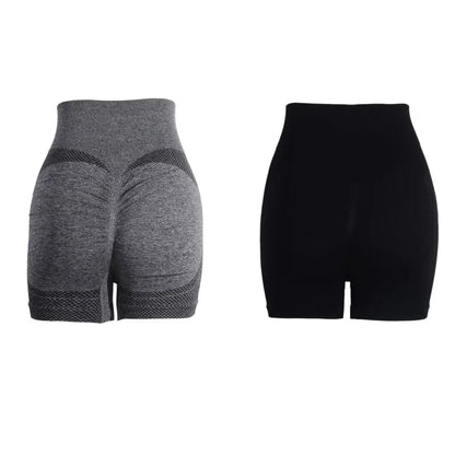 Women's New Fitness High Waist Push Up Gym Shorts .
