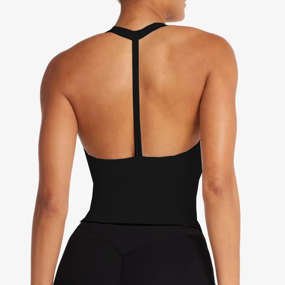 halter fitness wear Yoga vest with chest pad.