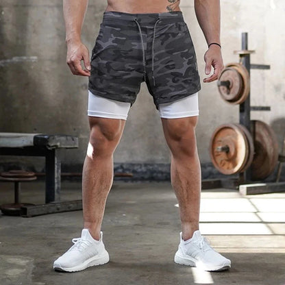 Camo Running Shorts 2 In 1 Quick Dry
