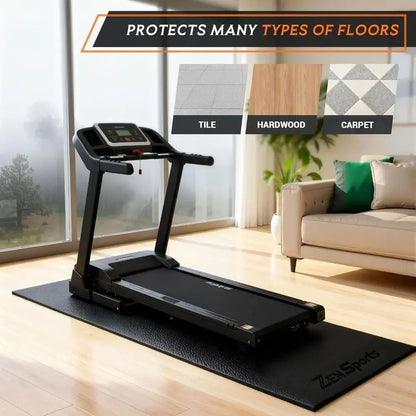 96x38 Thick Exercise Mat for Treadmills, Bikes, and Ellipticals.