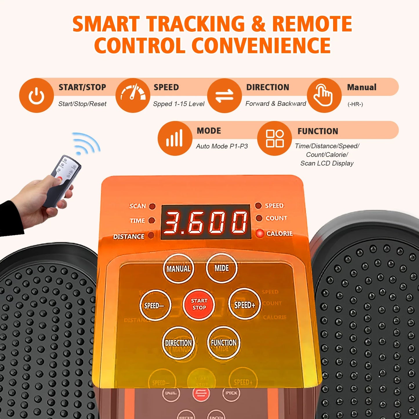 Under-Desk Electric Elliptical Pedal Exerciser 15-Levels
