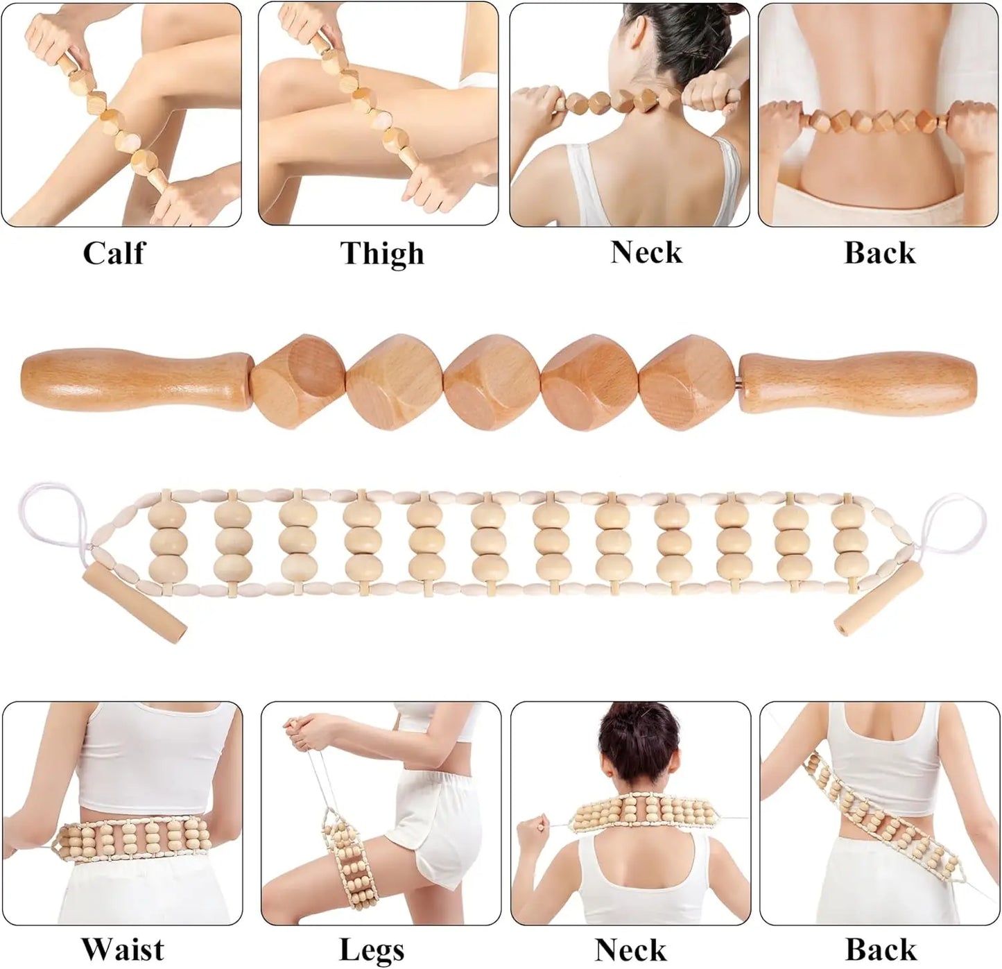 7-in-1 Wood Massage Tool for Lymphatic Drainage.