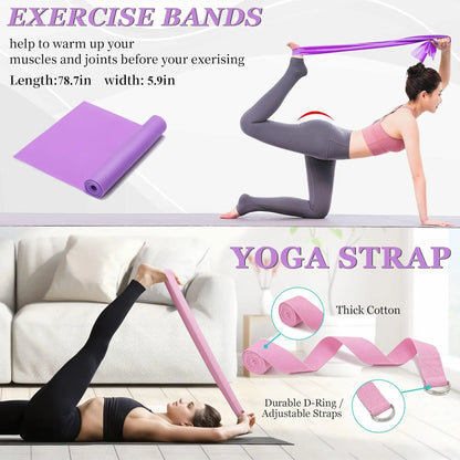 Complete Yoga Wheel Set with Blocks and Ball.