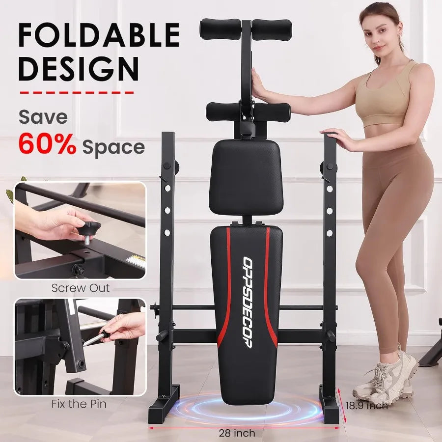Multi-Function Adjustable Bench Press with Squat Rack