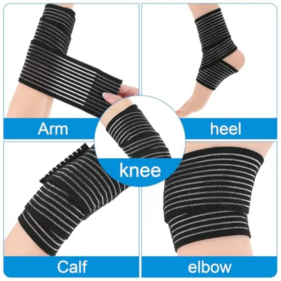 Black Elastic Ankle Compression Bandage 4PCS.
