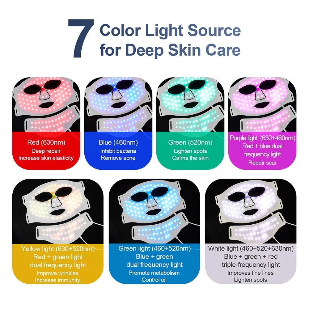 7 Colors LED Photon Red Light Infrared Therapy.