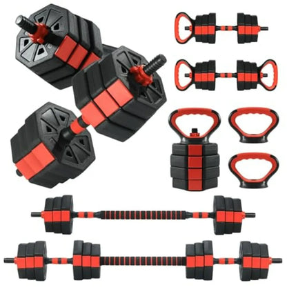 4-in-1 Octagonal Adjustable Dumbbell Set 66 Lbs.