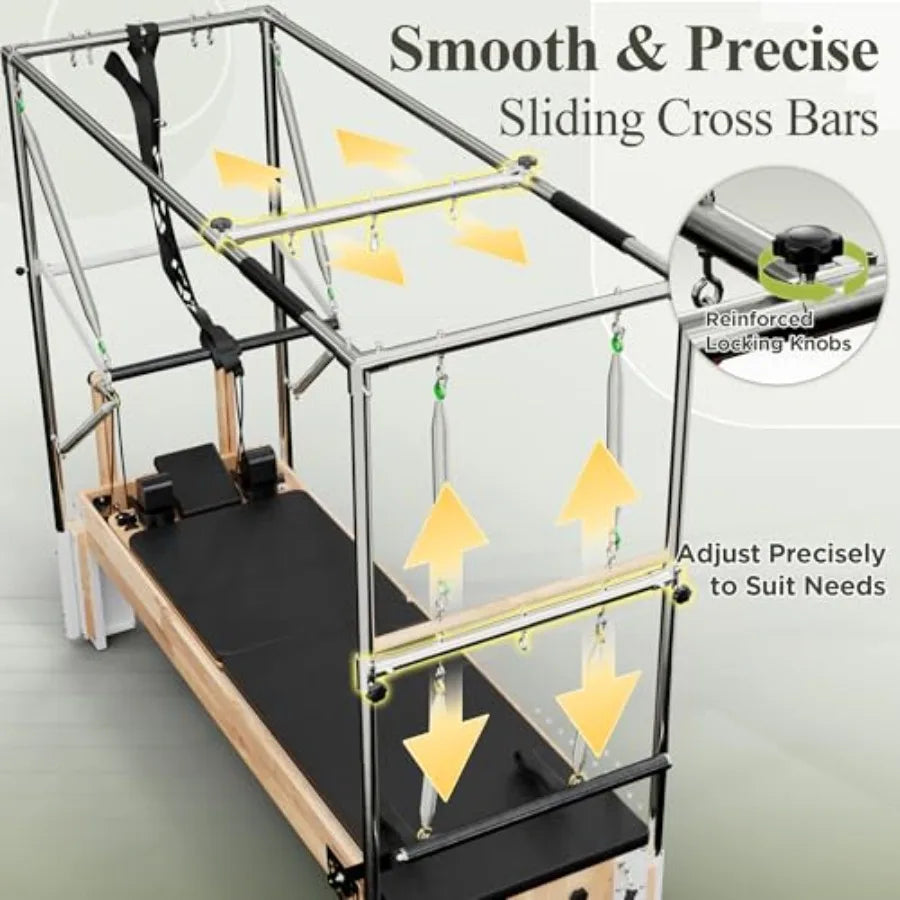 Reformer Machine with Cadillac Trapeze Table.