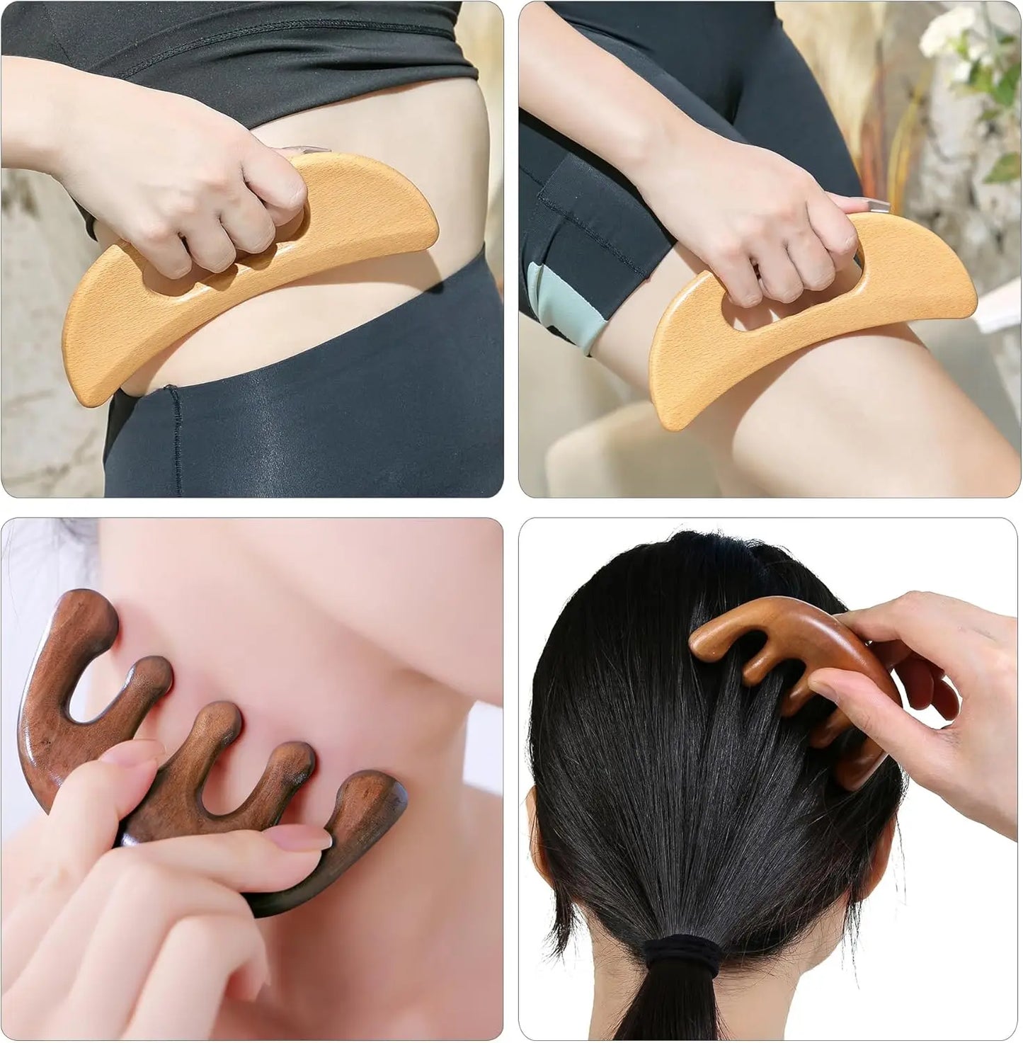7-in-1 Wood Massage Tool for Lymphatic Drainage.