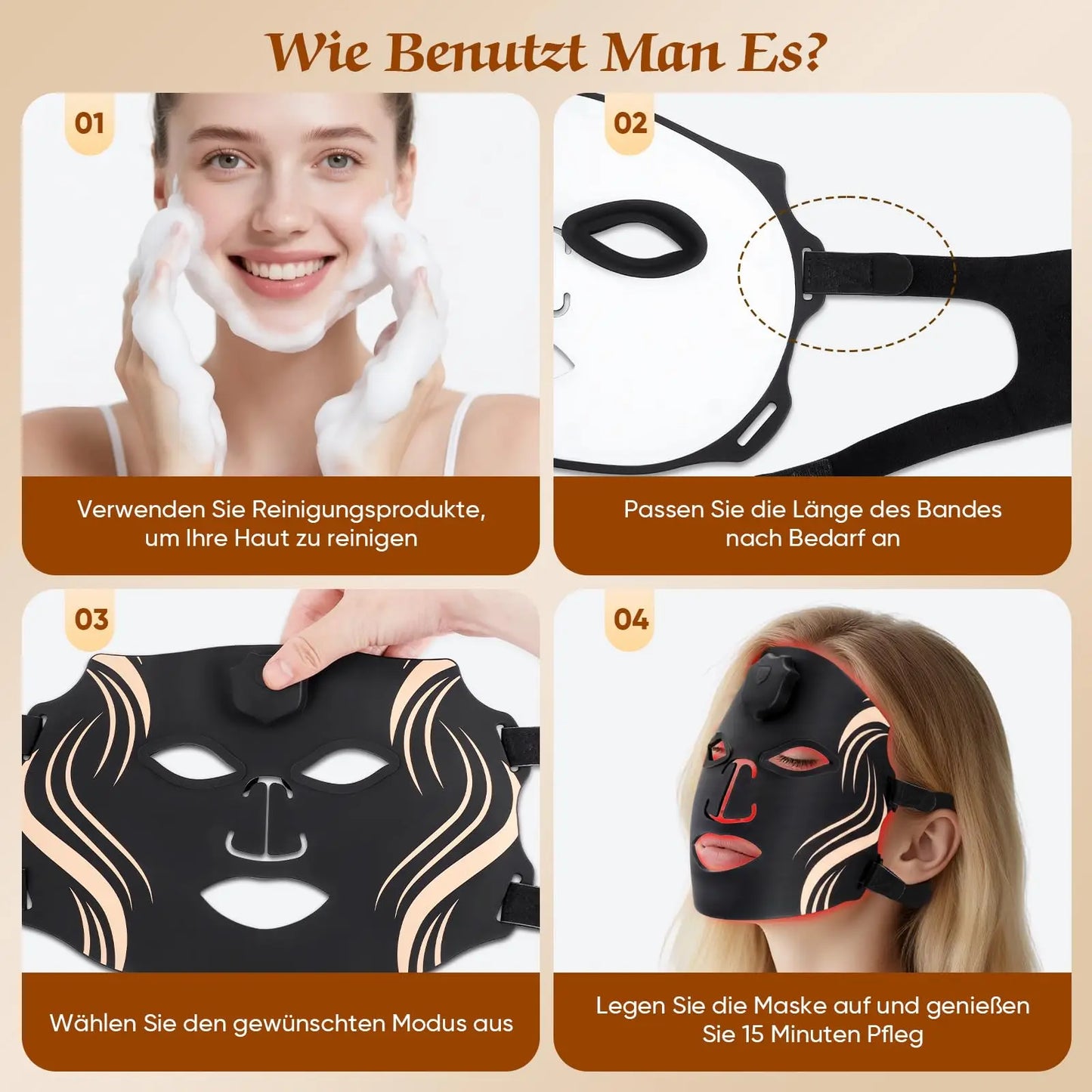 Facial Mask 7 Colors Photon Skin Therapy Mask Anti Aging.
