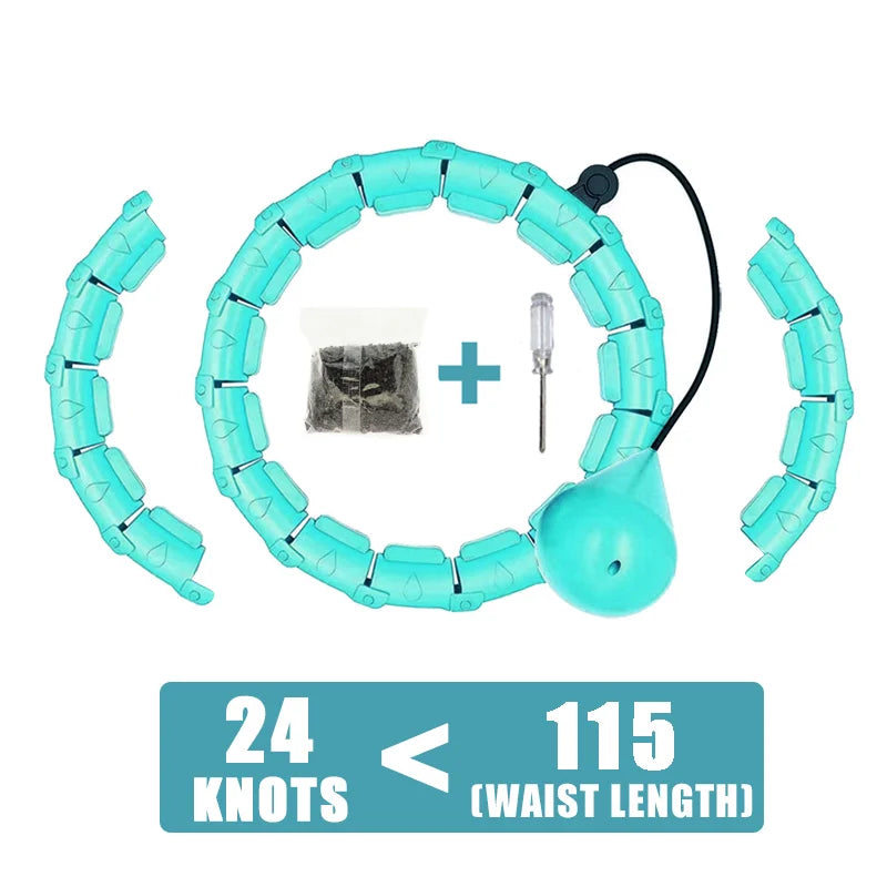 Weighted Fitness Circle Hoops. 2 in 1 Adjustable with Detachable Knots